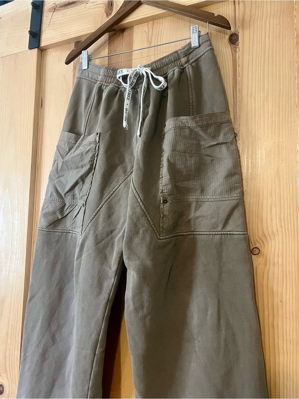 Free People brown Drawstring Straight Leg Utility Pants